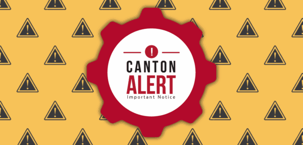 canton alert notice rectangle post
