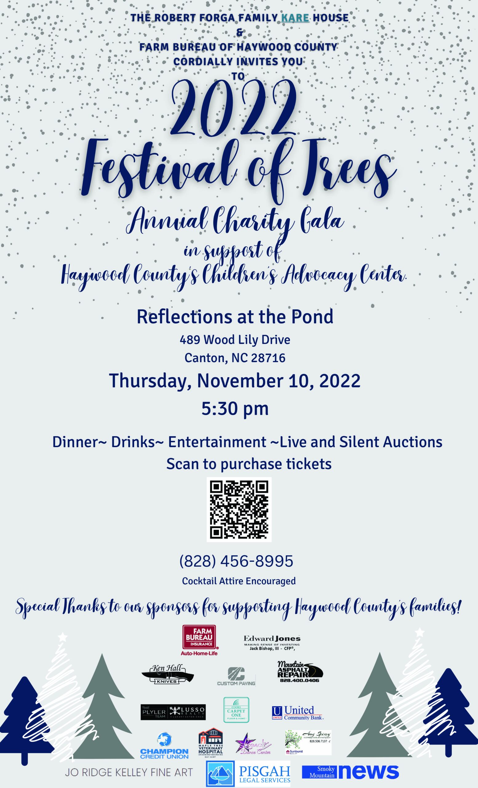 Festival of trees 2022 annual charity gala poster