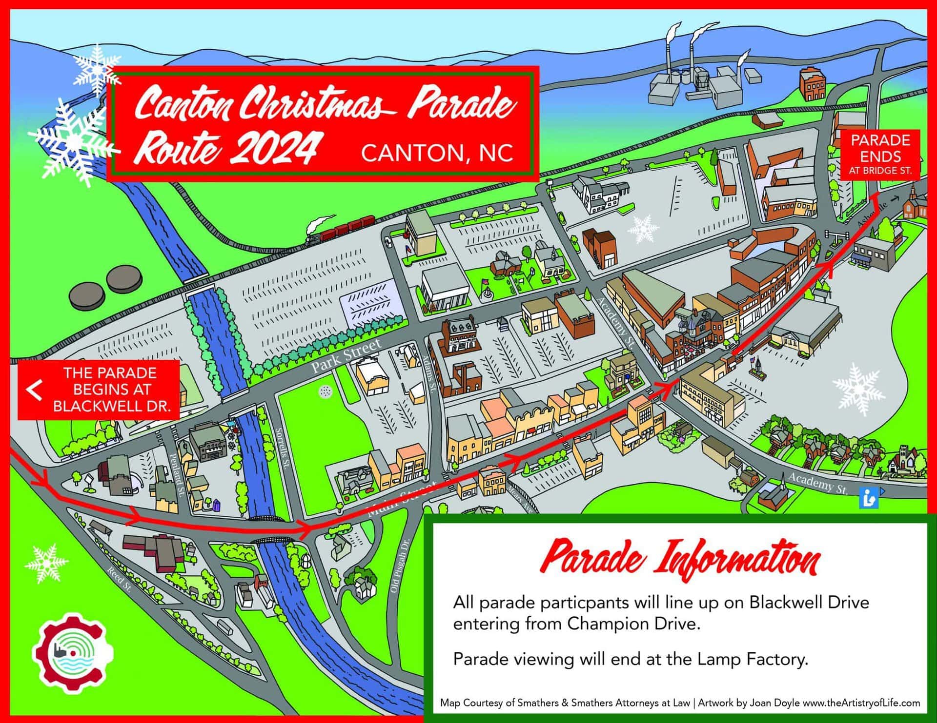 toc map christmas parade route